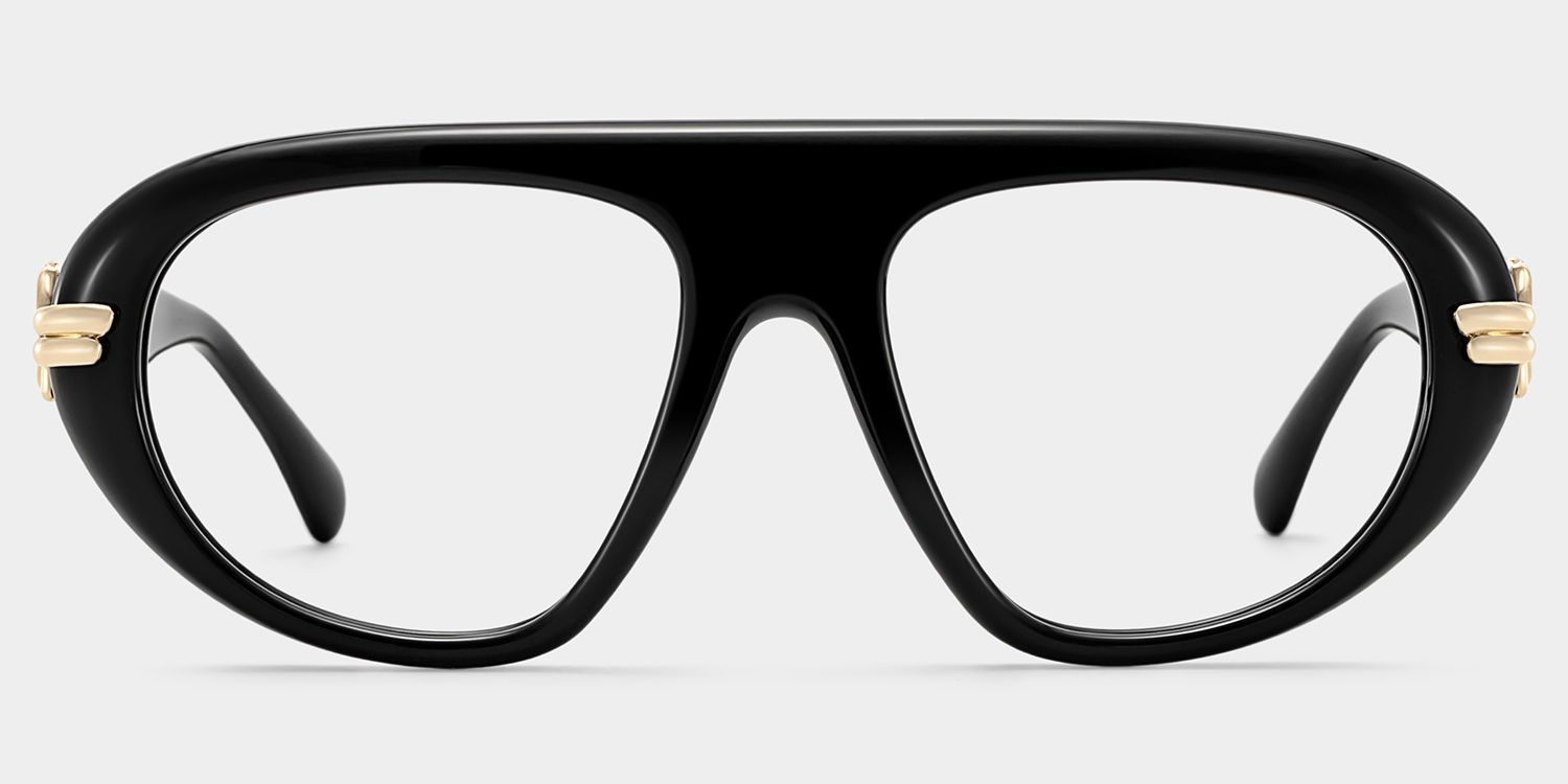 Buy Aveline Black Aviator Thin Frame Glasses Online | ZEELOOL0