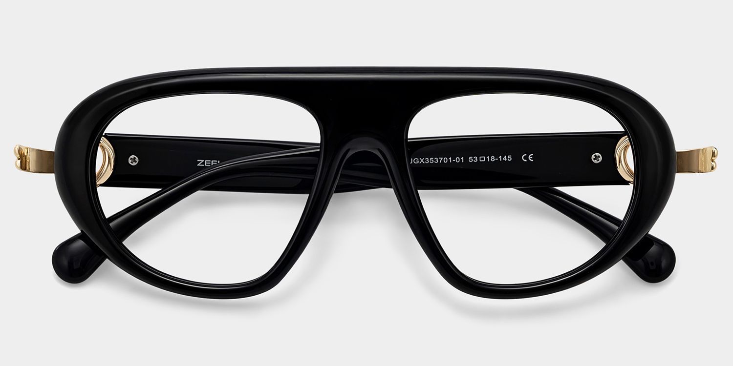 Buy Aveline Black Aviator Thin Frame Glasses Online | ZEELOOL1
