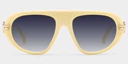 Aveline White Aviator Glasses0