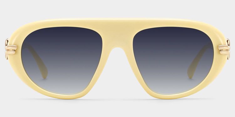 Aveline White Aviator Glasses