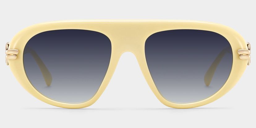 Aveline White Aviator Glasses