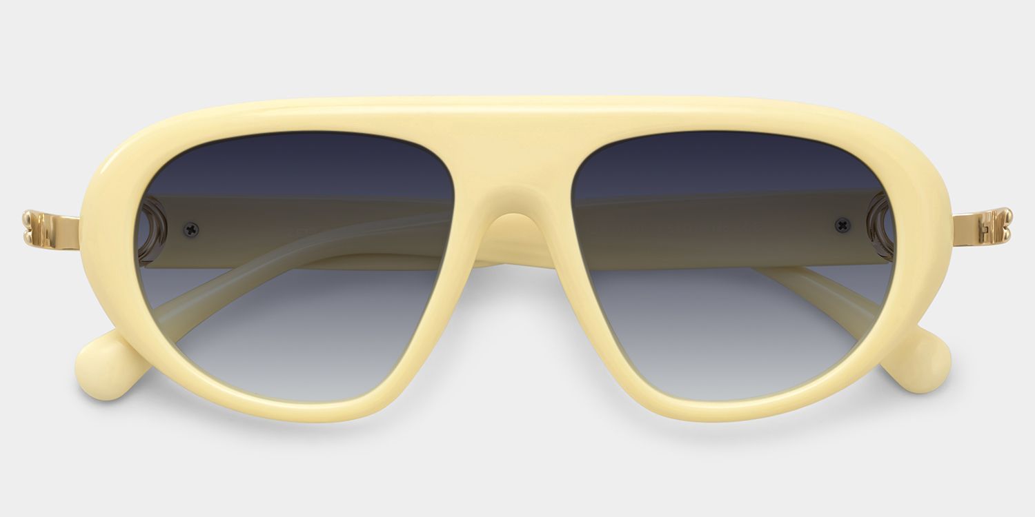 Aveline White Thin Aviator Full-Rim Glasses for Women | ZEELOOL1
