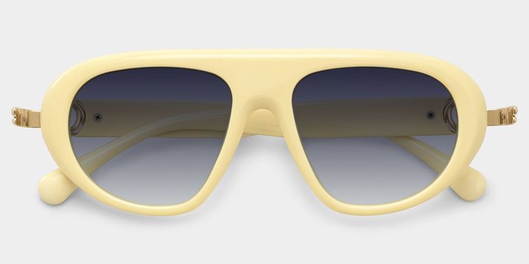Aveline White Aviator Glasses