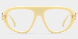 Aveline White Aviator Glasses0