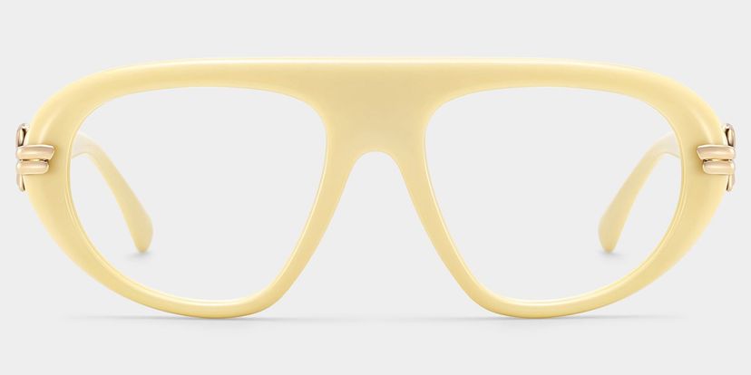 Aveline White Aviator Glasses