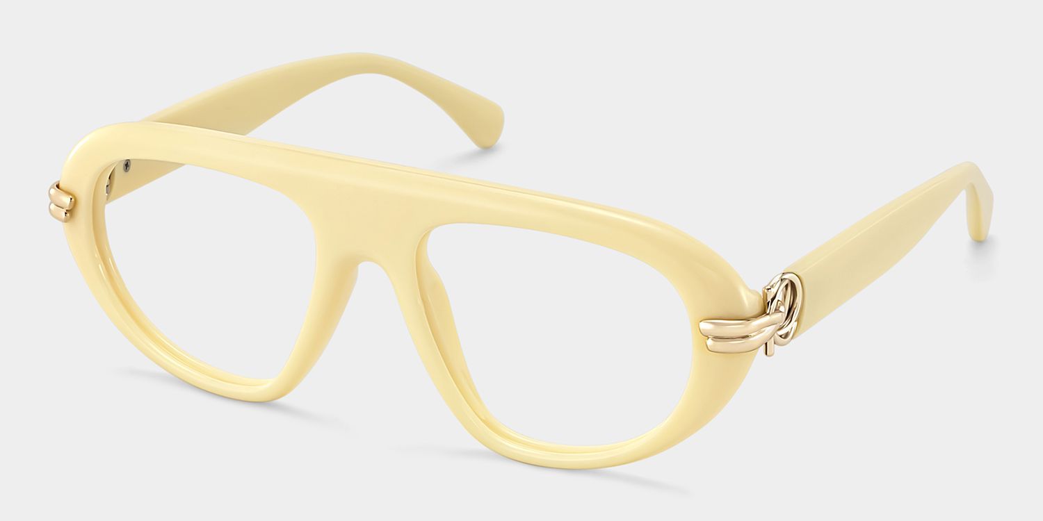 Aveline White Thin Aviator Full-Rim Glasses for Women | ZEELOOL2