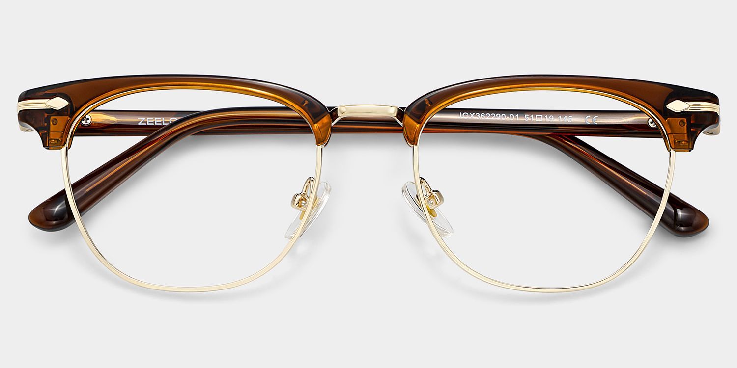 Capri Brown Browline Frame Glasses in Retro Style | ZEELOOL1
