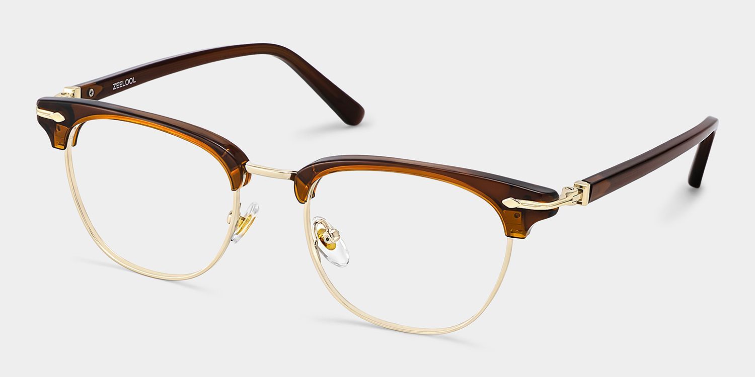 Capri Brown Browline Frame Glasses in Retro Style | ZEELOOL2