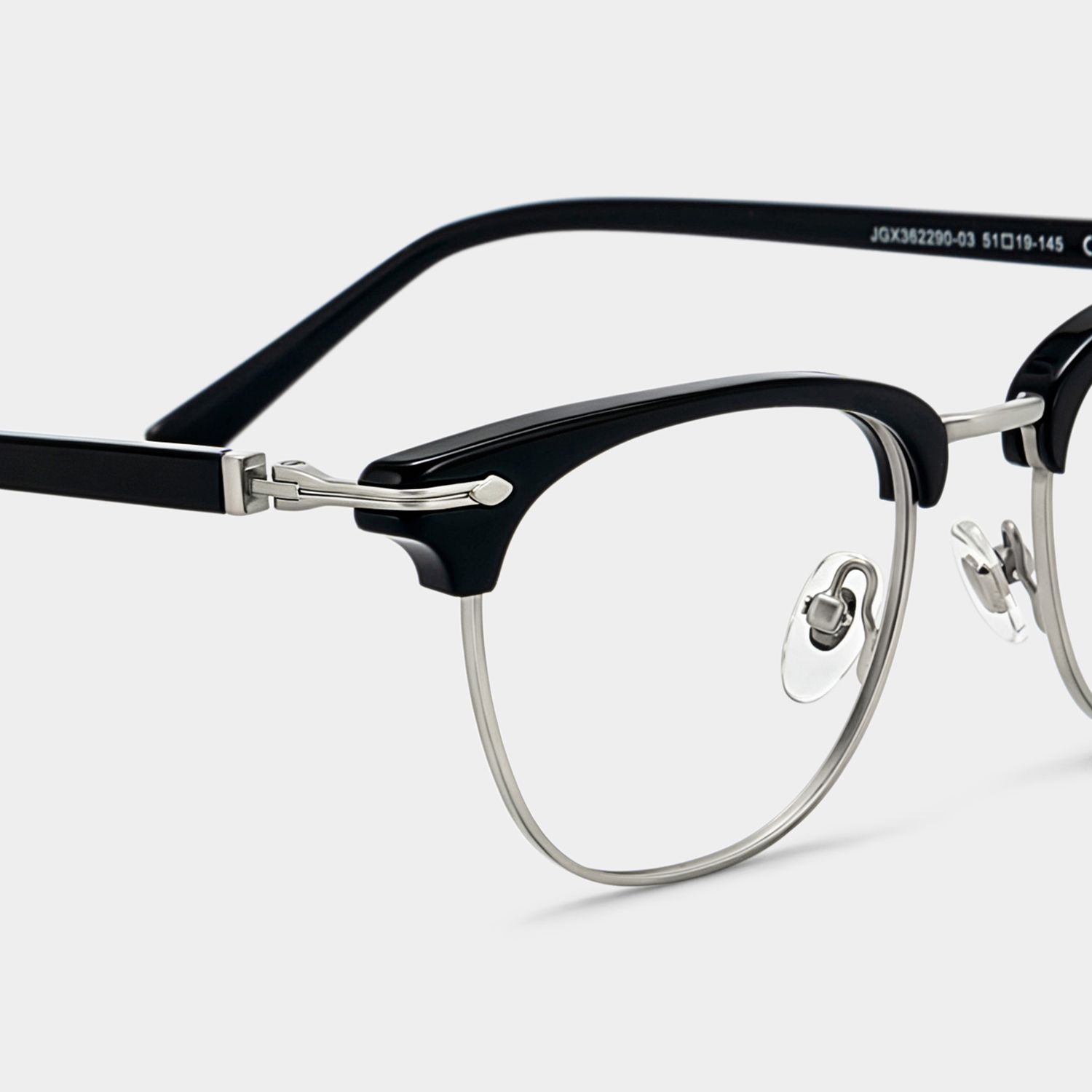 Capri Browline Black Frames Glasses for Men | ZEELOOL4