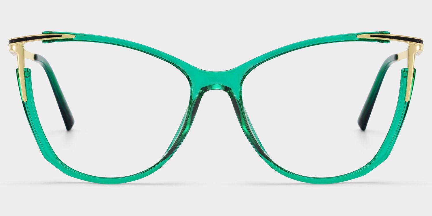 Cateye Yomary Green Eyeglasses and Glasses Frames Deals0