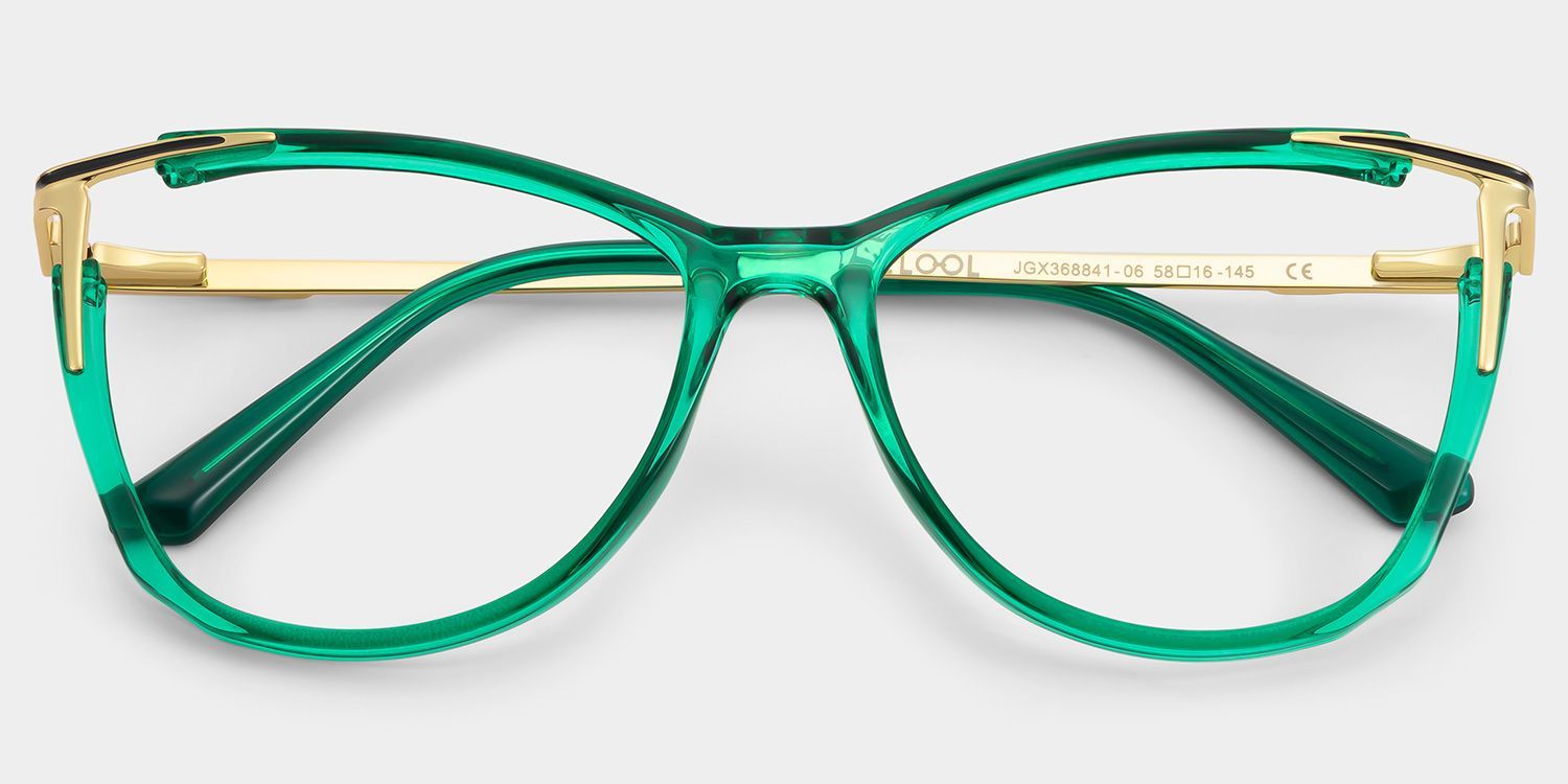 Cateye Yomary Green Eyeglasses and Glasses Frames Deals1
