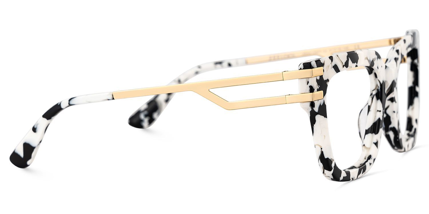 Square Cat-Eye Glasses With Cow Pattern3