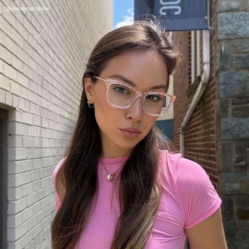 Eliot Rectangle Pink Glasses