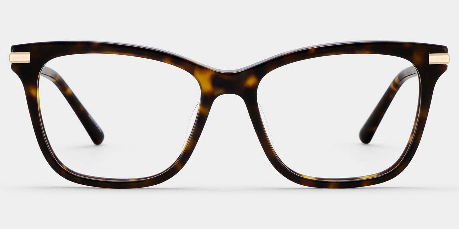 Eliot Tortoise Rectangle Mixed Frame Glasses for Women | ZEELOOL0