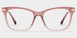 Eliot Clear Pink Rectangle Glasses0