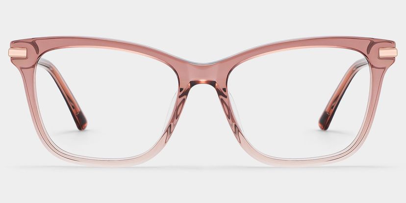 Eliot Clear Pink Rectangle Glasses