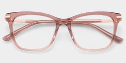Eliot Clear Pink Rectangle Glasses1