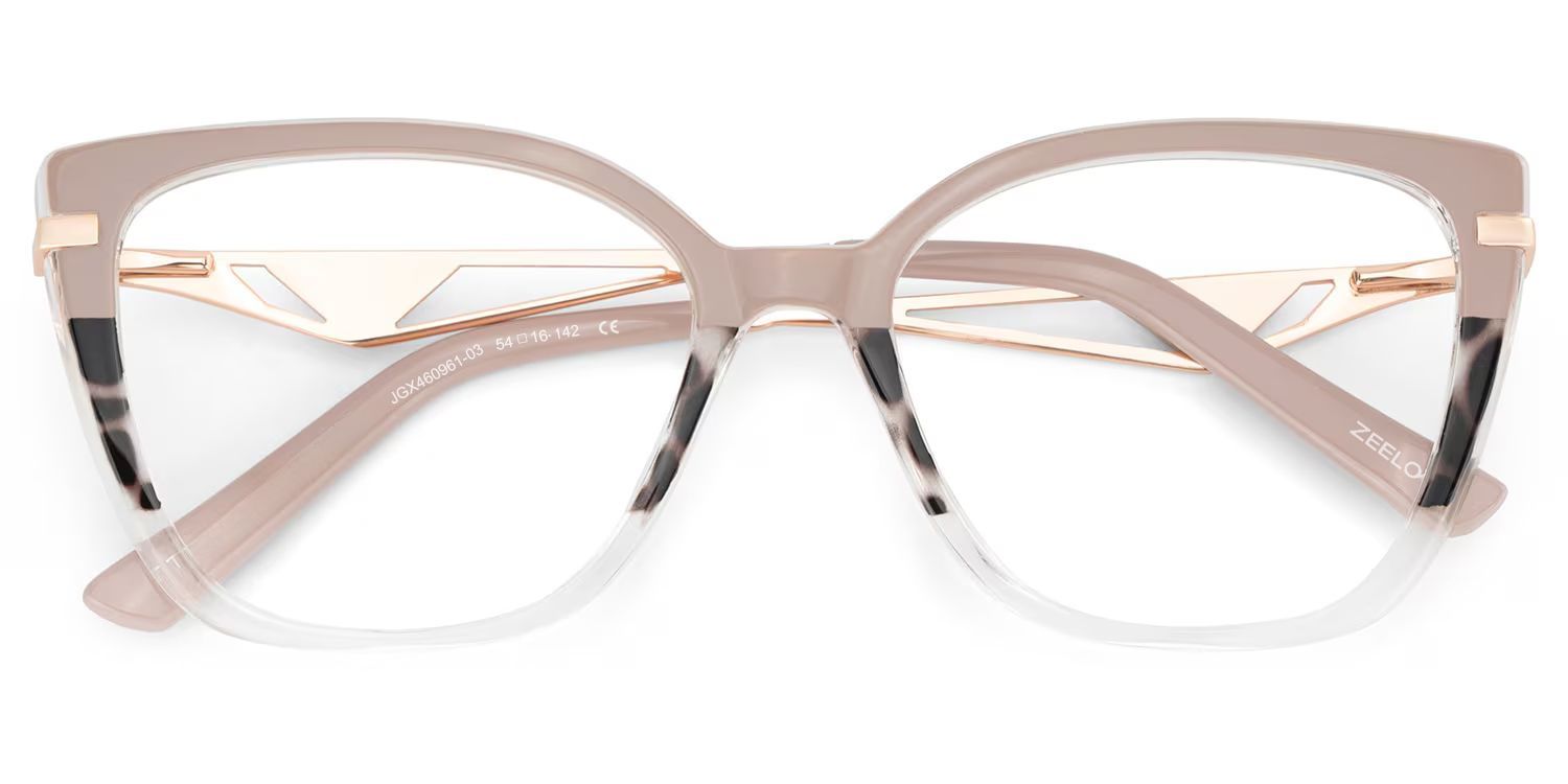 Margret Cateye Tortoise Khaki Glasses | Chic Mixed Frames | ZEELOOL1