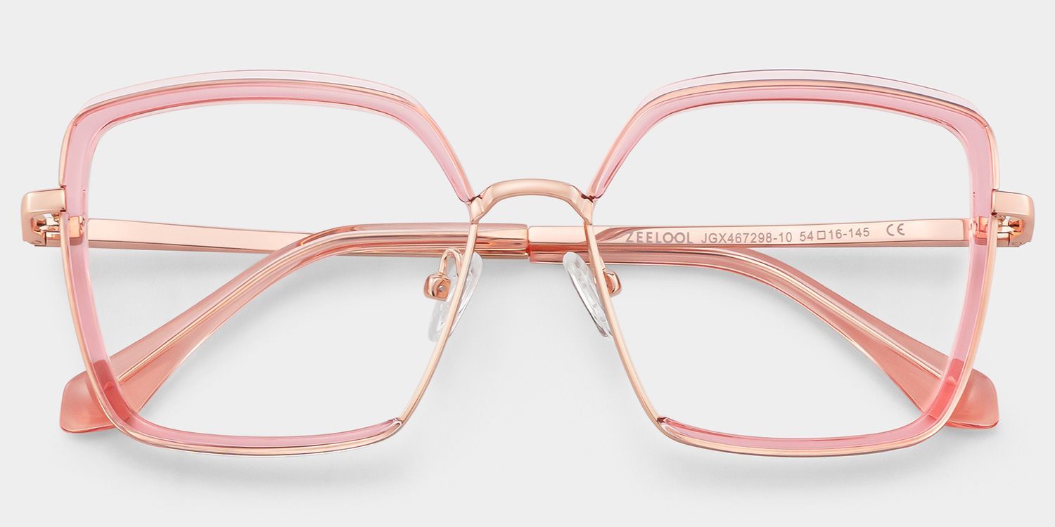 Cordaro Square Pink Color Frame Glasses | ZEELOOL2