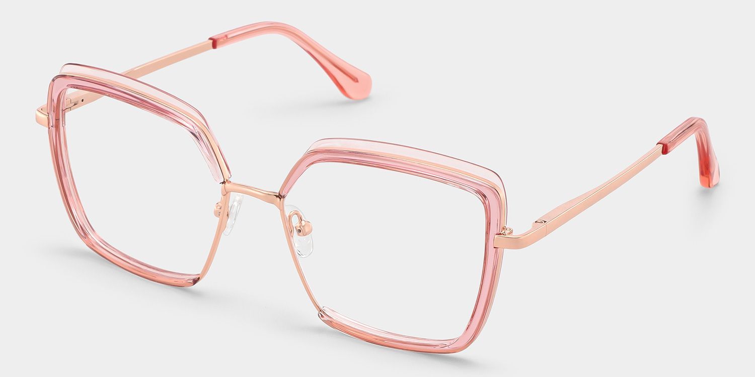 Cordaro Square Pink Color Frame Glasses | ZEELOOL3