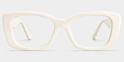 Hannah White Rectangle Glasses1