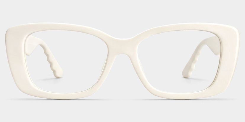 Hannah White Rectangle Glasses