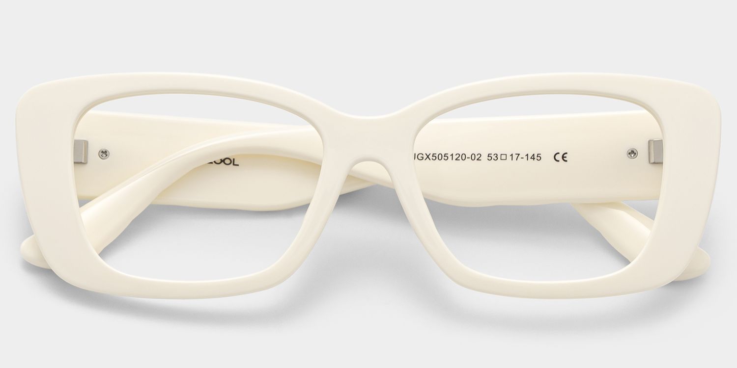 Hannah White Rectangle Frame Eyeglasses | ZEELOOL1