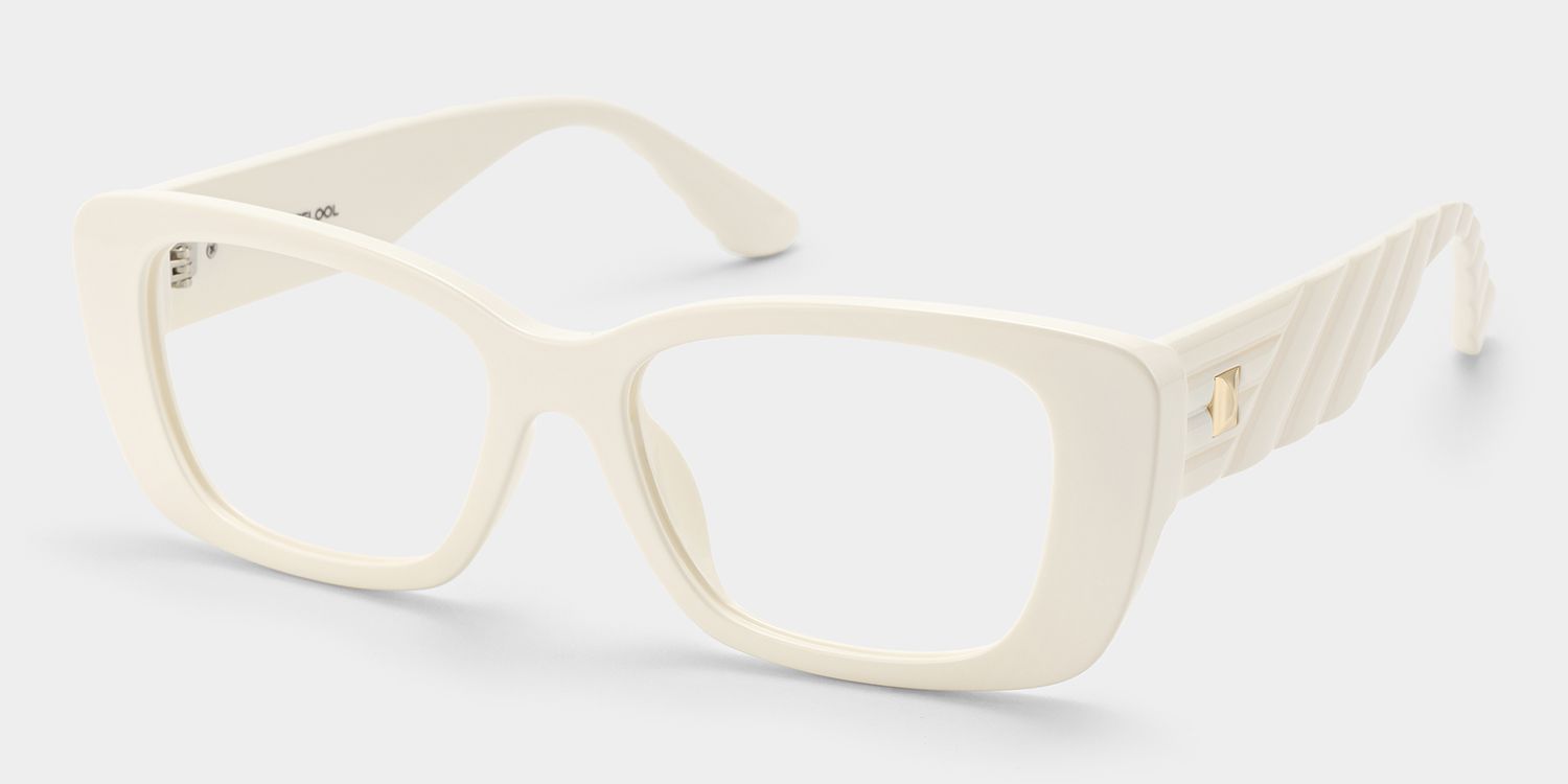 Hannah White Rectangle Frame Eyeglasses | ZEELOOL2