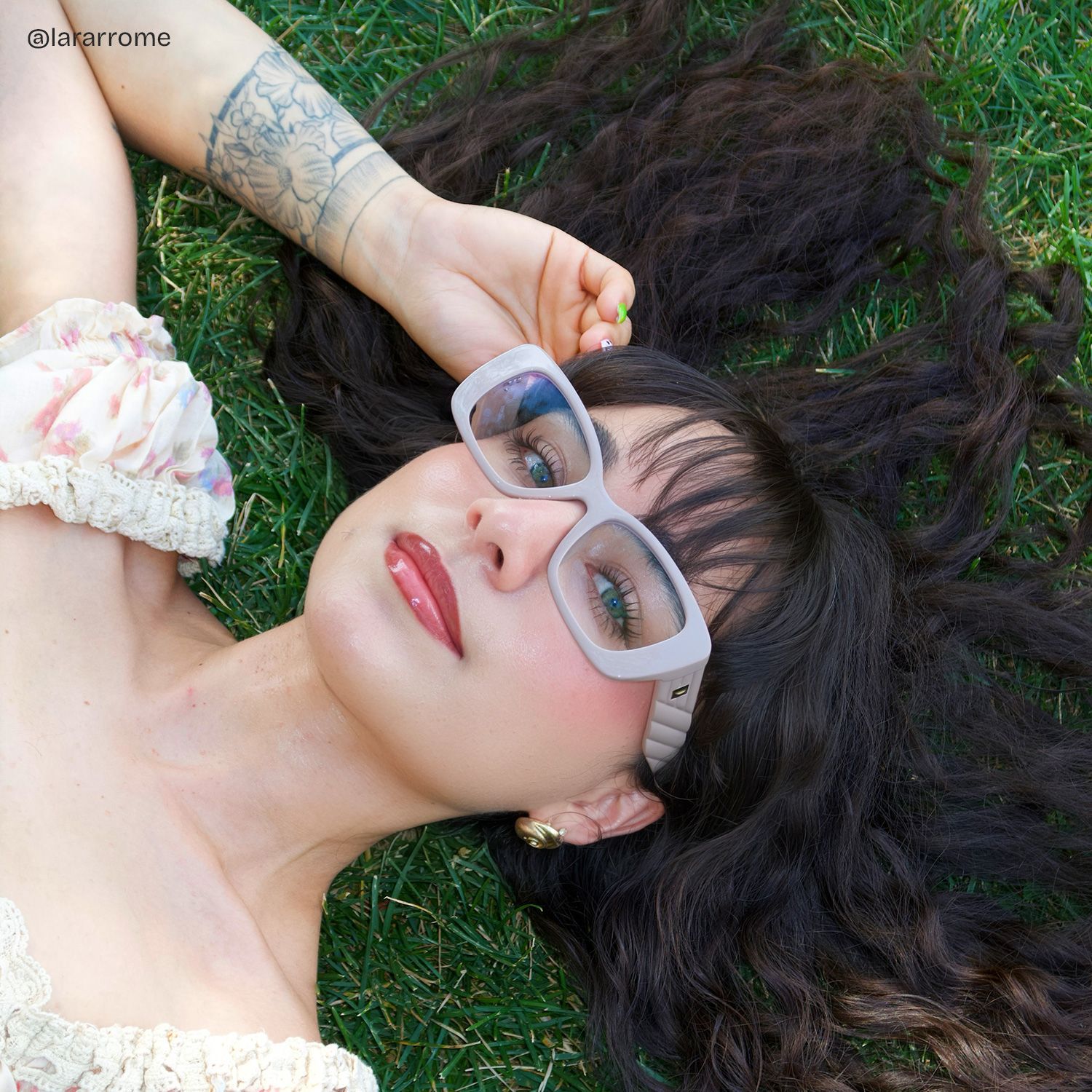 Hannah Beige Rectangle Frame Glasses | ZEELOOL7