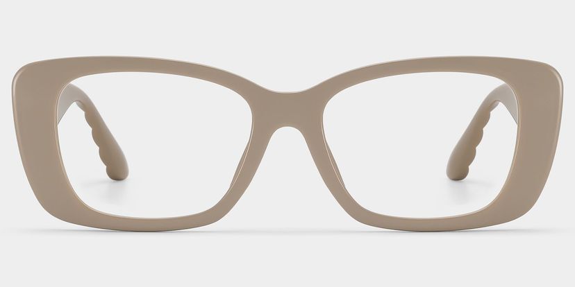 Hannah Beige Rectangle Glasses
