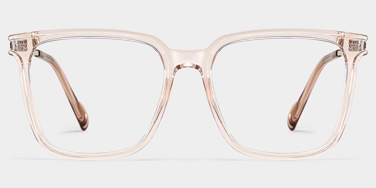 Thin Beige Frame Glasses With Square Shape0