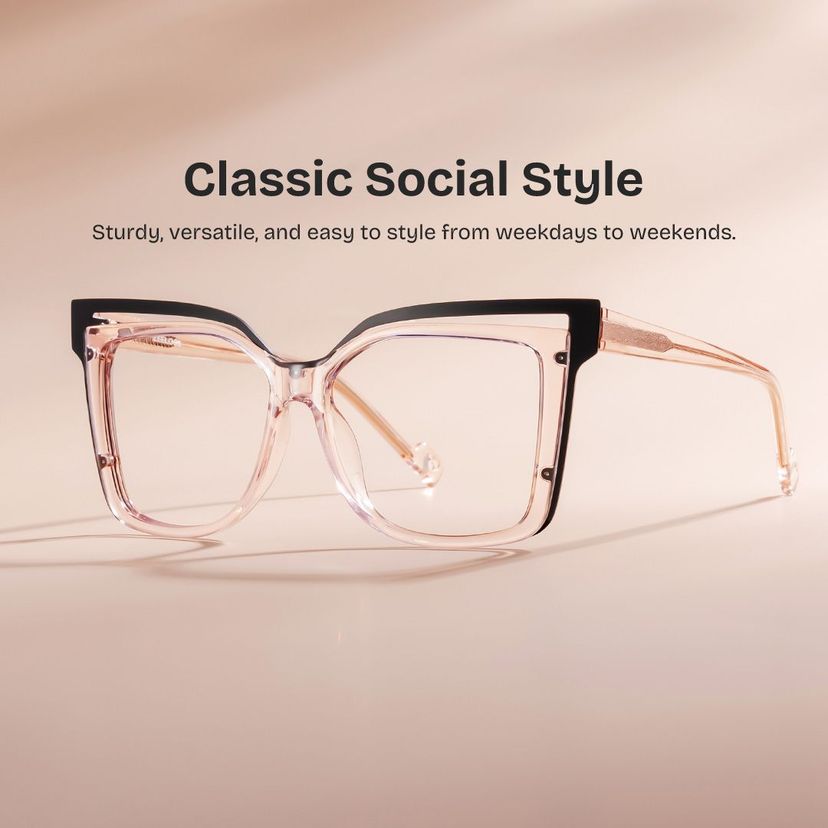 Twolla Square Beige Glasses