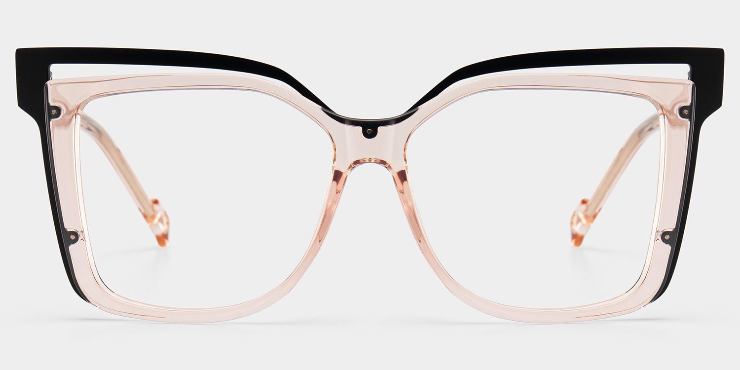 Twolla Square Beige Glasses and Black Edge Frame | ZEELOOL1