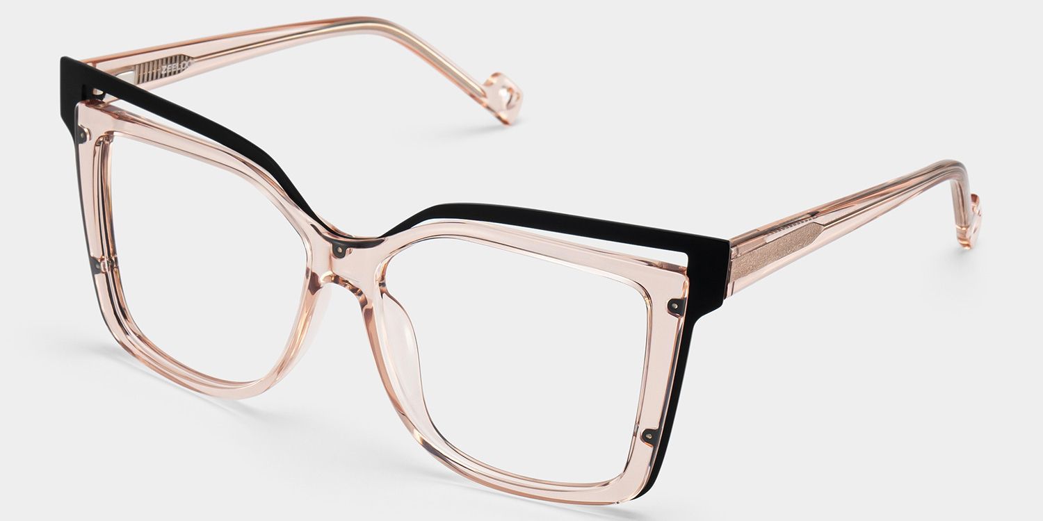 Twolla Square Beige Glasses and Black Edge Frame | ZEELOOL3