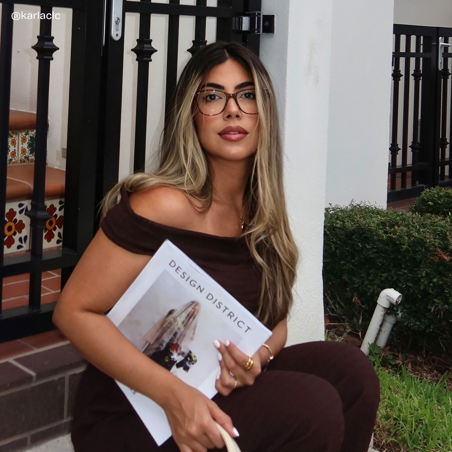 Vibert Brown Rectangle Mixed Frame Glasses for Women | ZEELOOL6