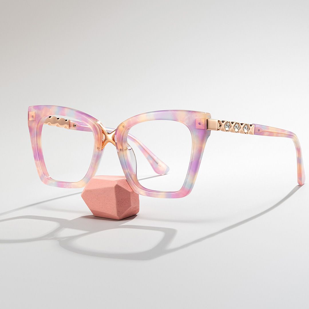 Darlyn Soft Pink Glasses in Cateye Full-Frame  | Zeelool0