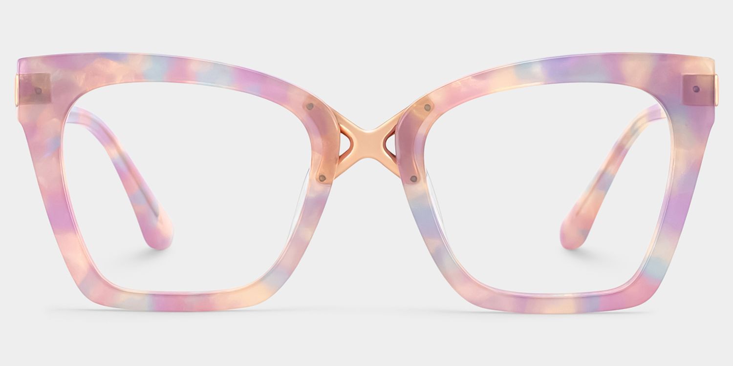 Darlyn Soft Pink Glasses in Cateye Full-Frame  | Zeelool1