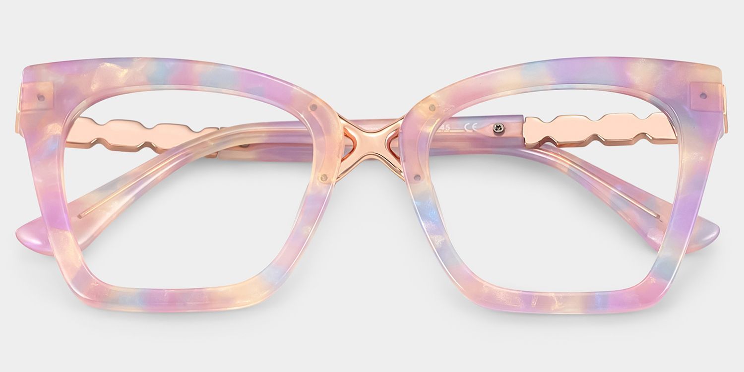 Darlyn Soft Pink Glasses in Cateye Full-Frame  | Zeelool2