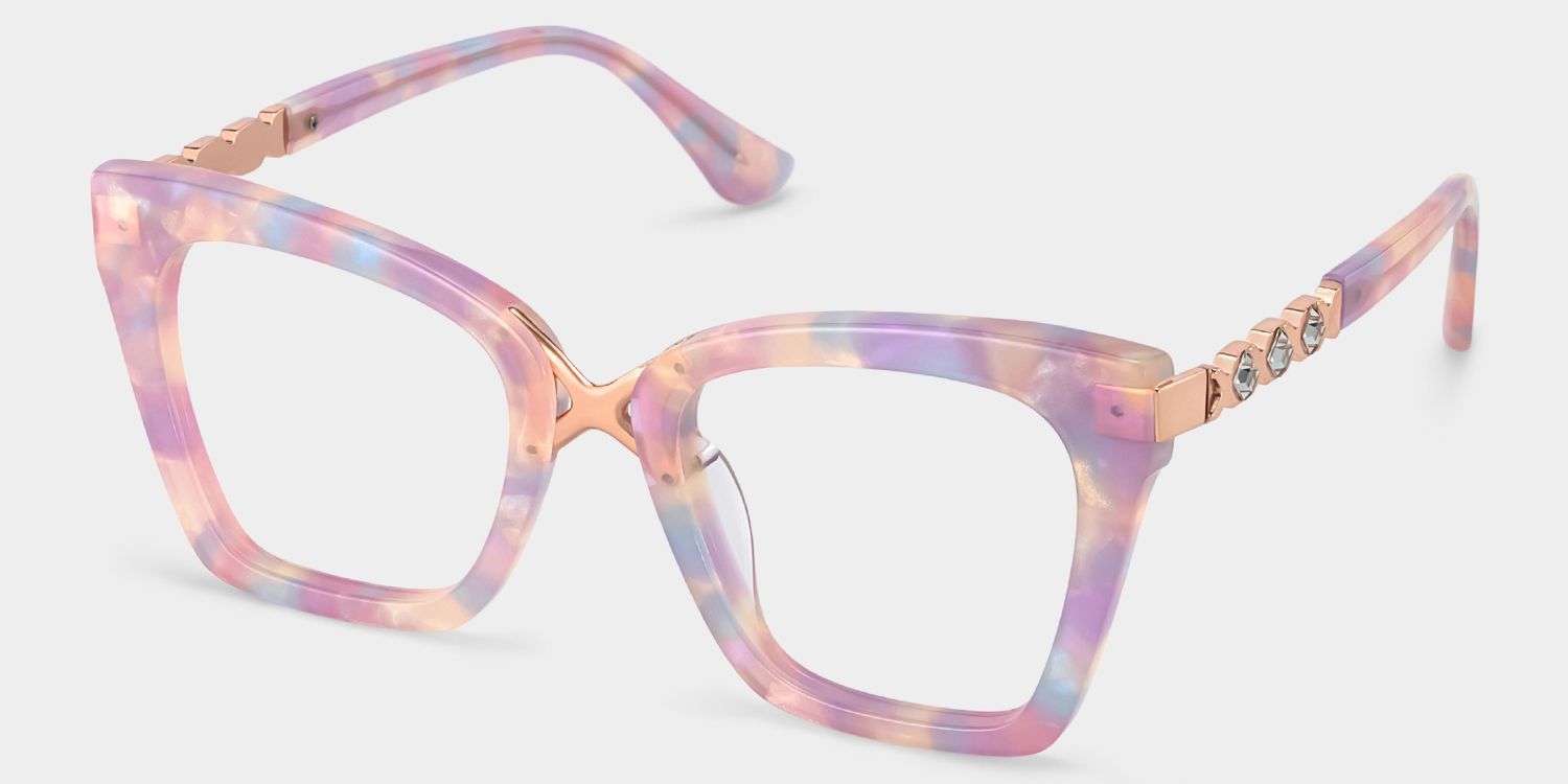 Darlyn Soft Pink Glasses in Cateye Full-Frame  | Zeelool3