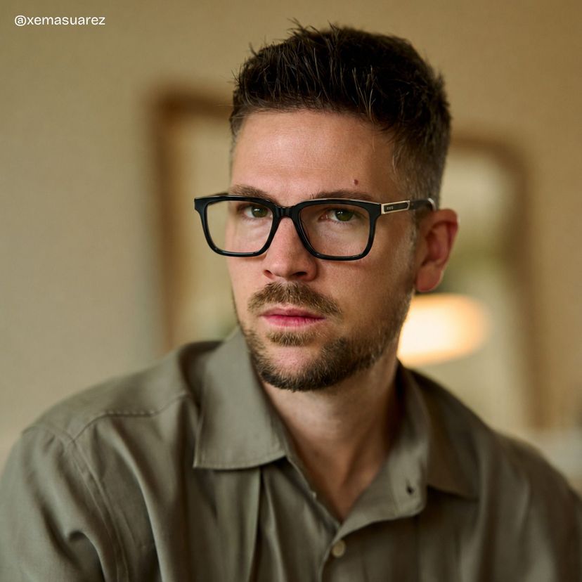 Osvaldo Rectangle Black Glasses