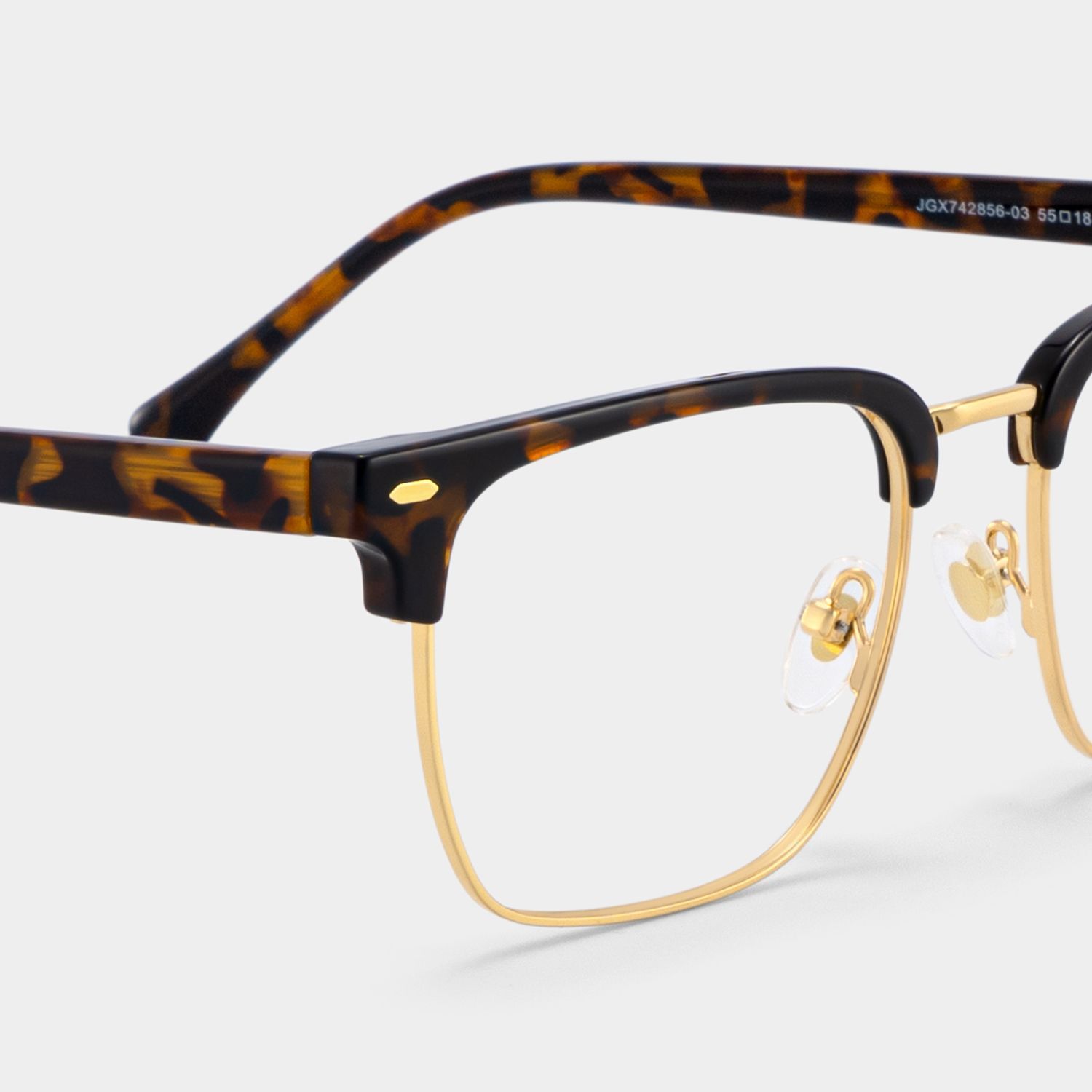 Braidsby Tortoise Browline Mixed Frame Glasses for Men | ZEELOOL4