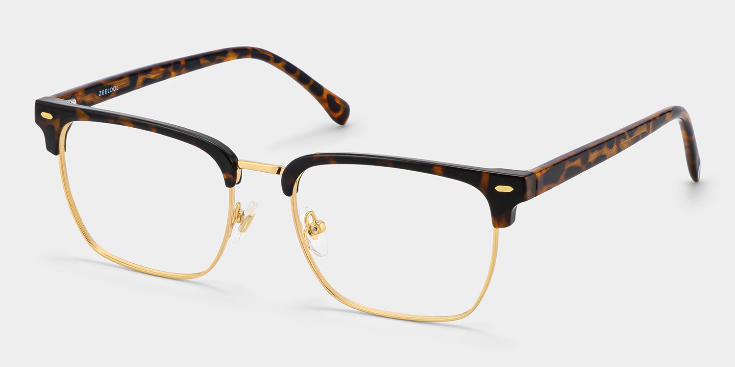Braidsby Tortoise Browline Mixed Frame Glasses for Men | ZEELOOL2