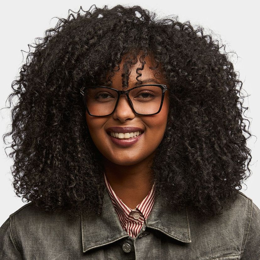 Tricee Square Black Glasses