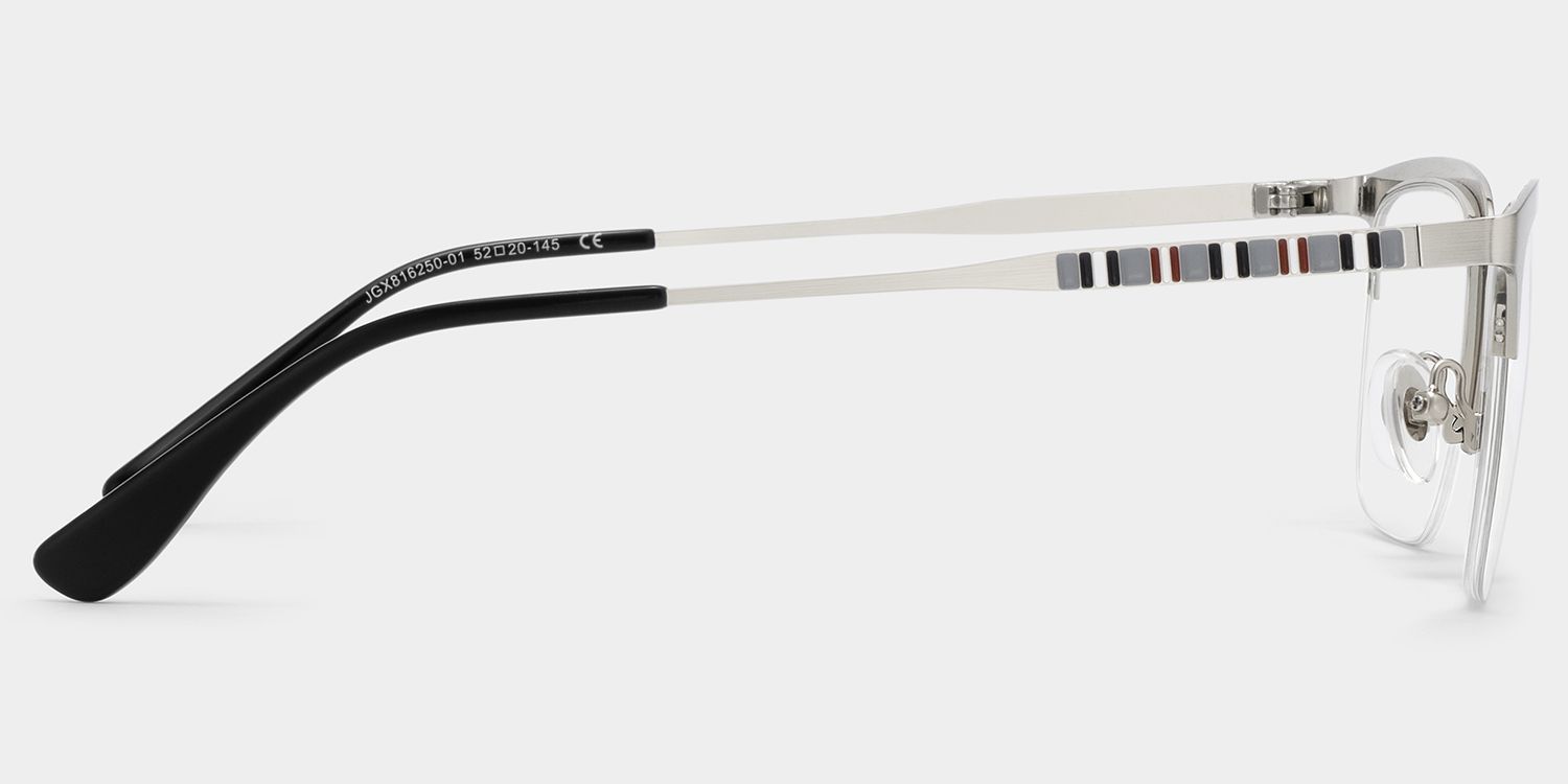 Peyton Browline Glasses Frames in Silver Color | ZEELOOL4