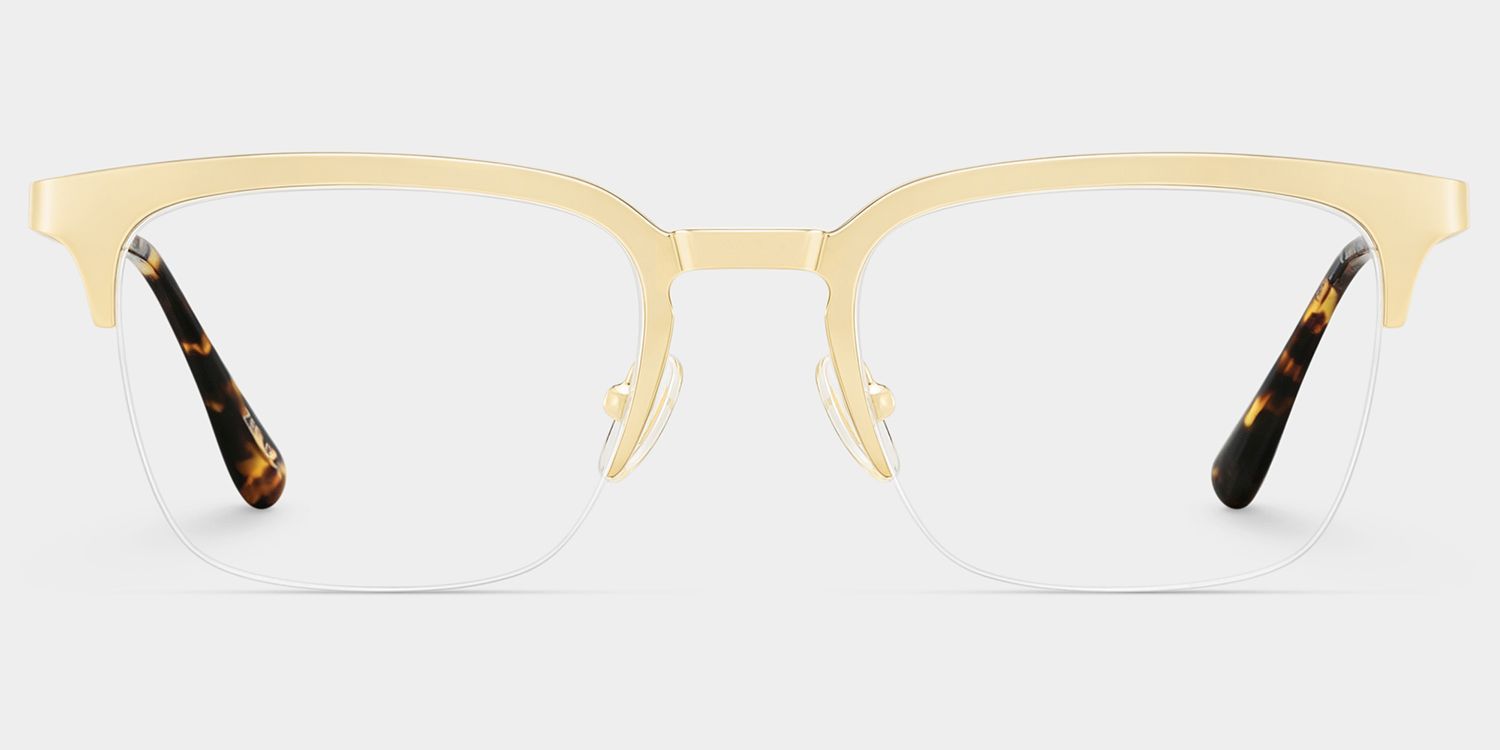 Peyton Gold Browline Frame Glasses for Men | ZEELOOL1