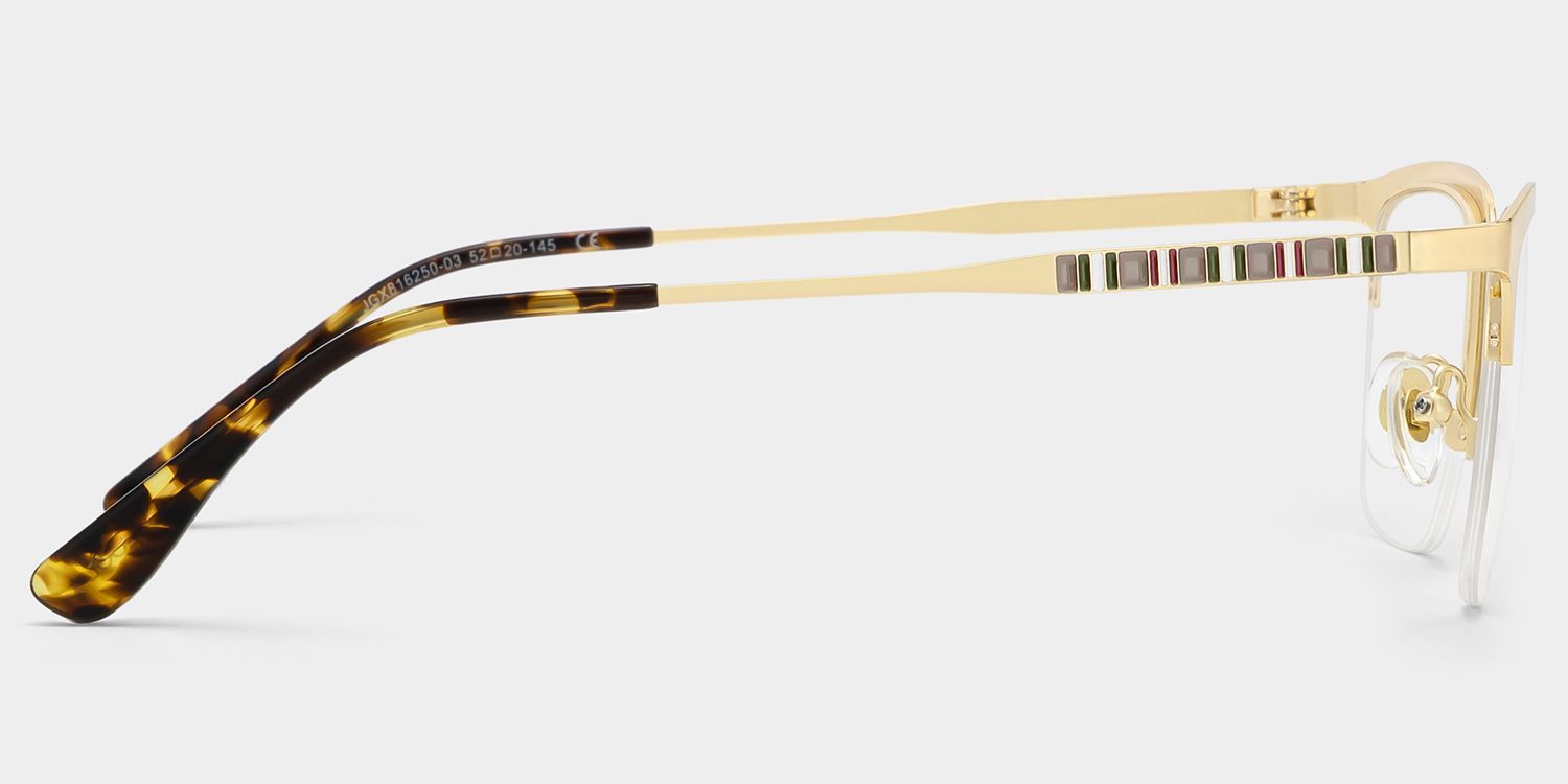 Peyton Gold Browline Frame Glasses for Men | ZEELOOL4