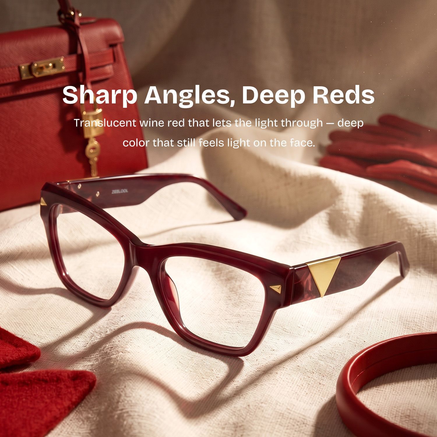 Briar Burgundy Cat-Eye Glasses | ZEELOOL0