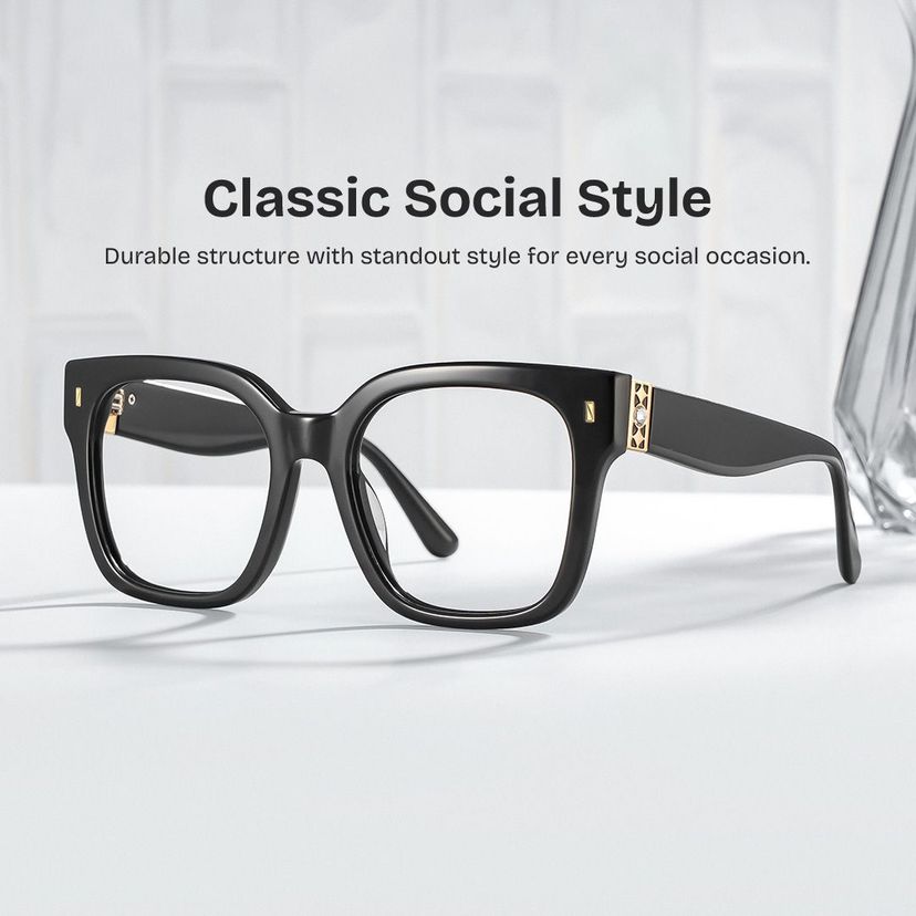 Scicluna Black Square Glasses