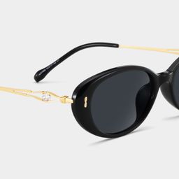 Blaire Black Oval Sunglasses4