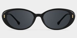 Blaire Black Oval Sunglasses0